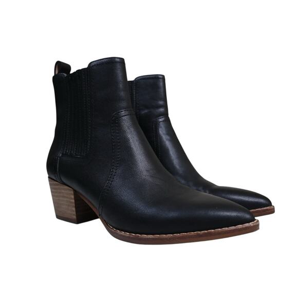 Madewell Womens 6 The Western Ankle Boot in Black Leather - Picture 3 of 10